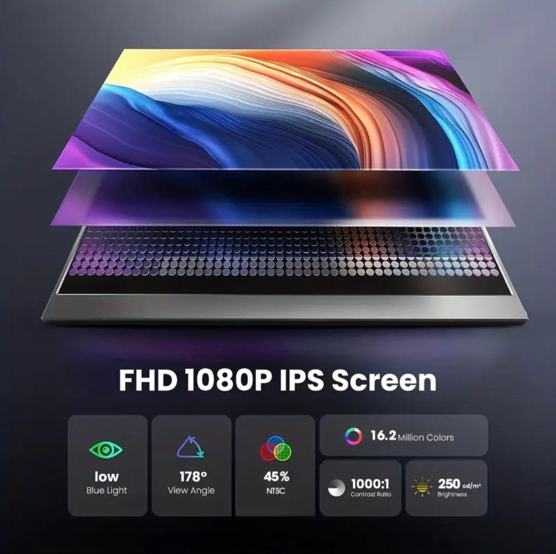 WUAWE 15.6インチ フルHD ポータブルモニター　モバイルモニター