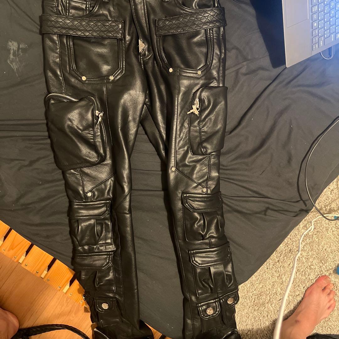 GUAPI PREMIUM レザーバイクパンツ 黒