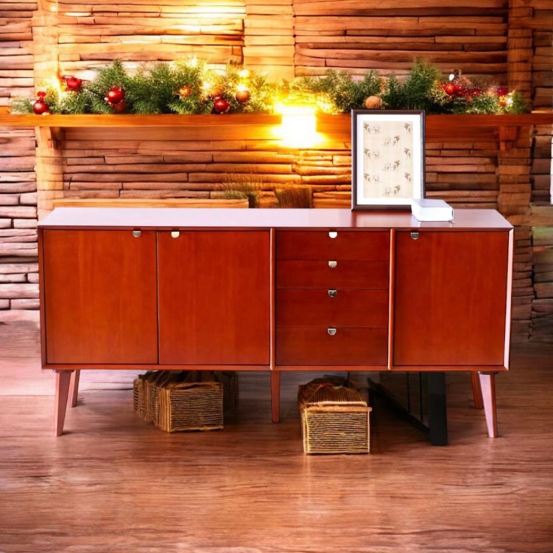 N 新品 北欧 160cm リビングボード キャビネット サイドボード 収納