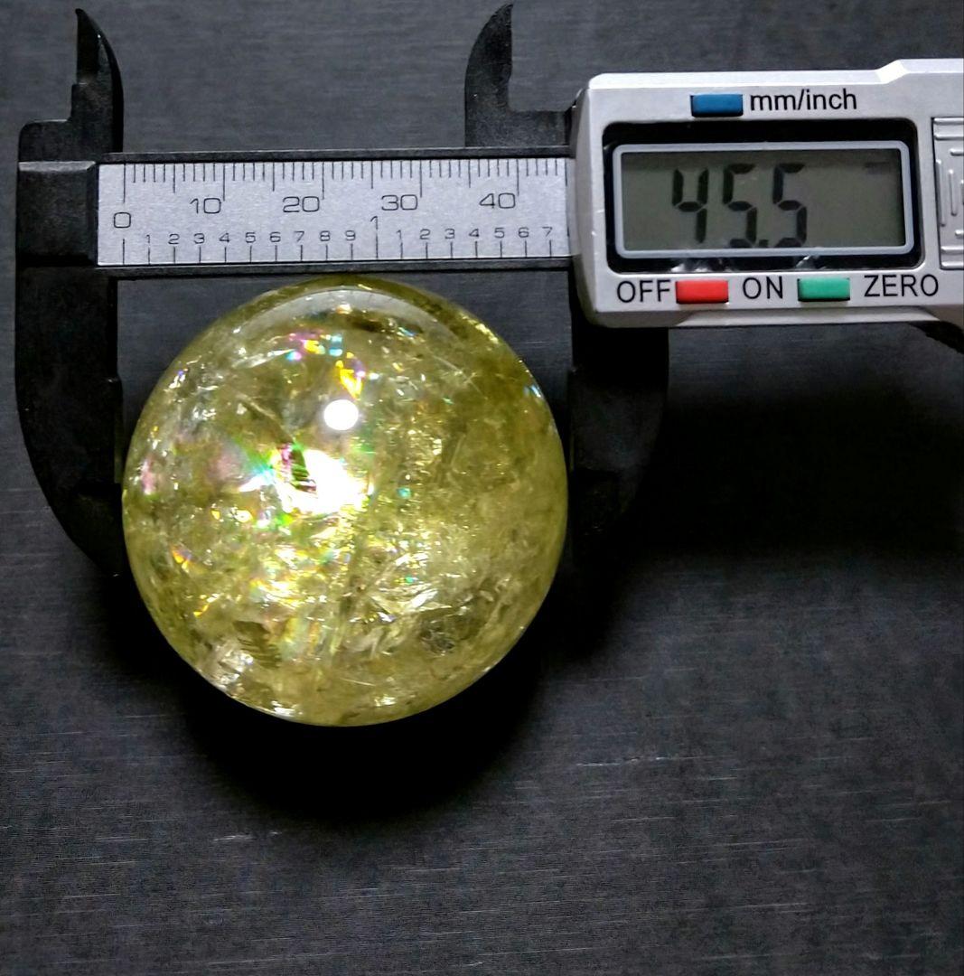 【希少,美品】天然アイリスシトリン　スフィア　丸玉　置物　原石　希少