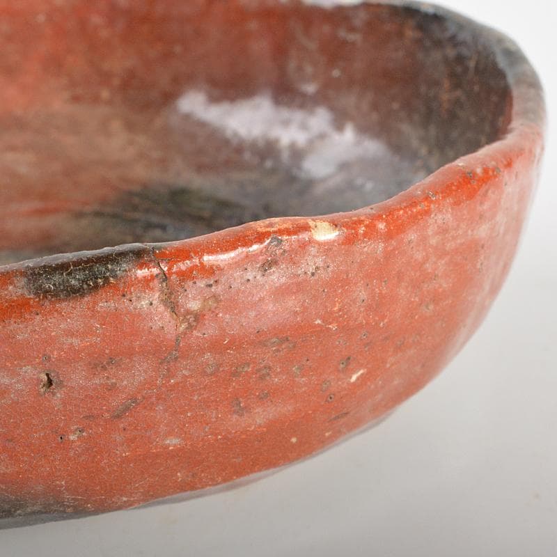 茶道具　楽吉左衛門　十代旦入造　赤楽平茶碗　共箱　D　R7072