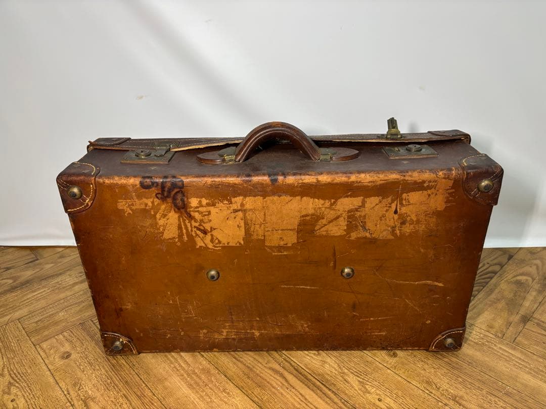 特大　レザー　本革トランクケース　トランクバッグ　ビンテージ　67cm×37cm