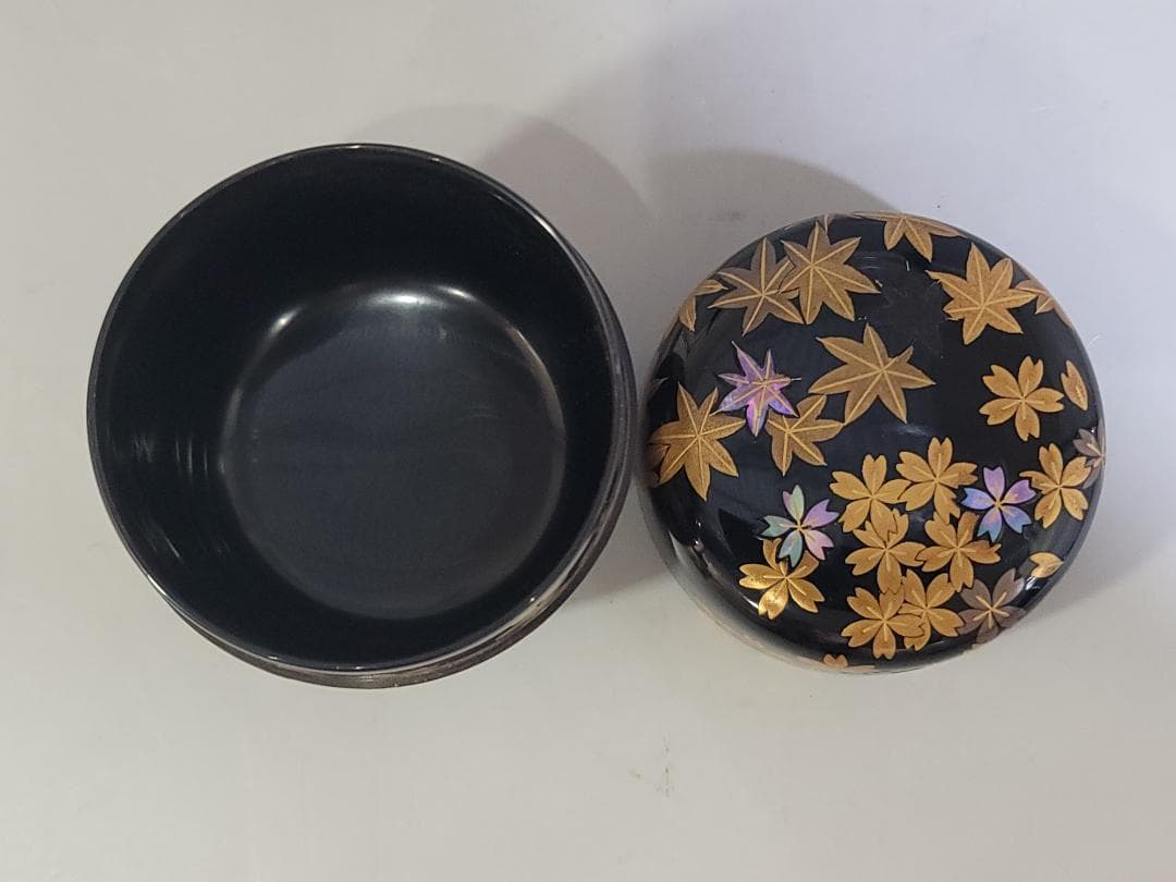 茶道具 一后一兆 作 雲錦蒔絵 利休棗 共箱 DT565