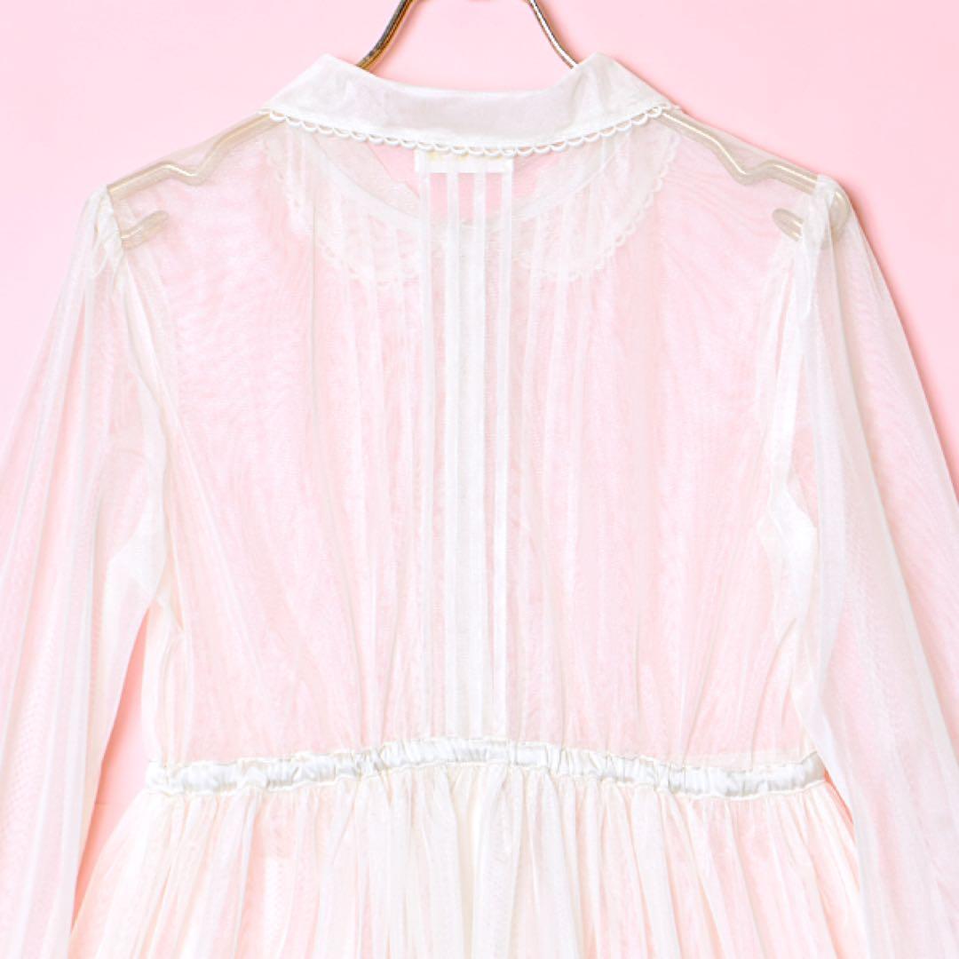 新品未使用 メロディバスケット 朝霧を纏うロングカーディガン 白