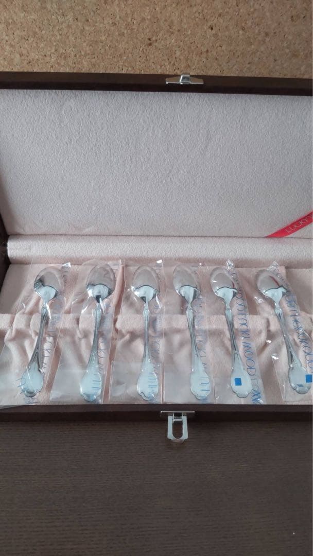 未使用　ラッキーウッド カトラリー　銀仕上げ　スプーン＆フォークセット