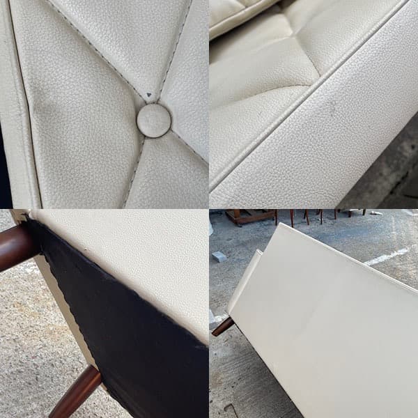 カリモク60 ３シーターロビーチェア　アイボリー　３人がけソファ