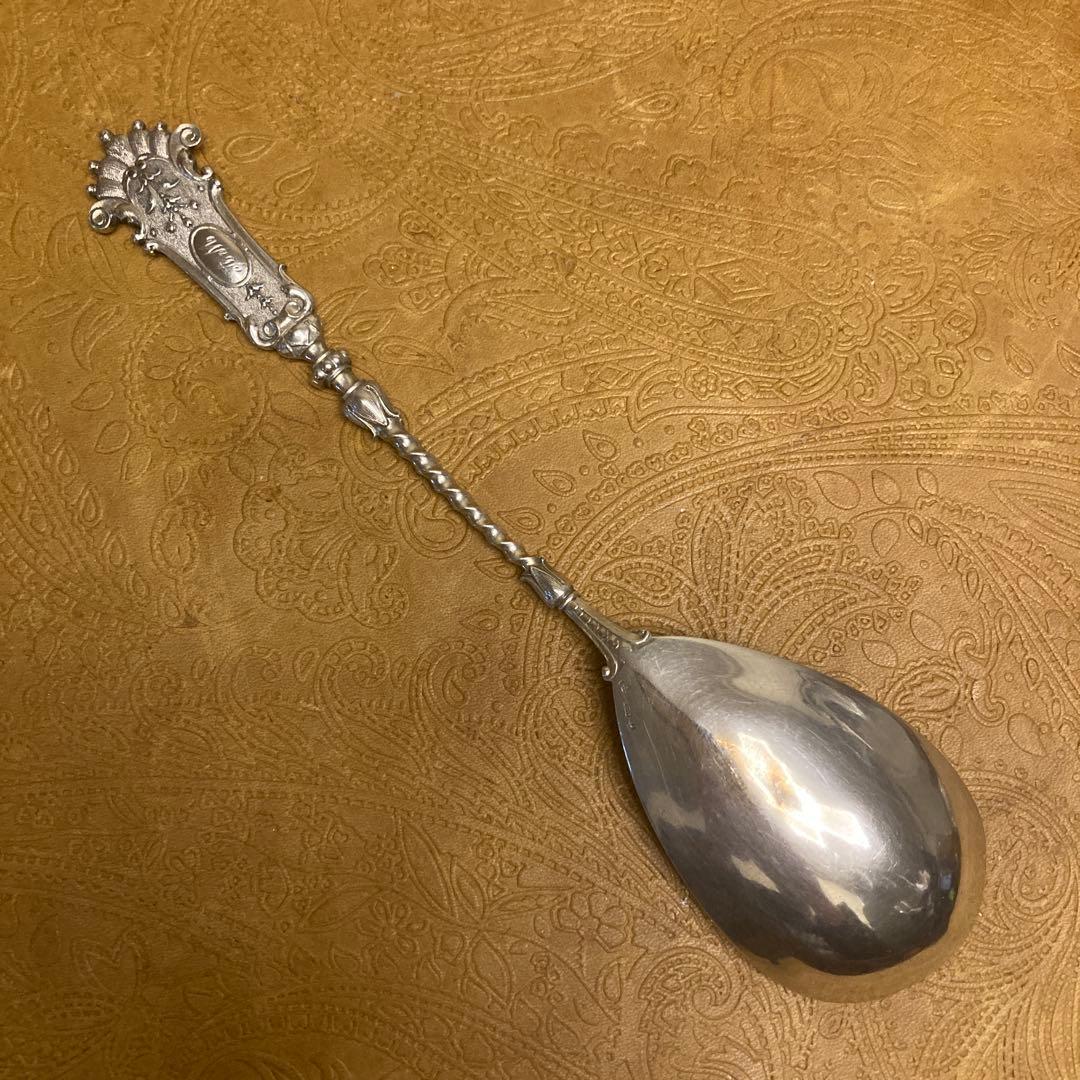 【純銀/約35g】ドイツ スプーン/19cm【マスカロン】