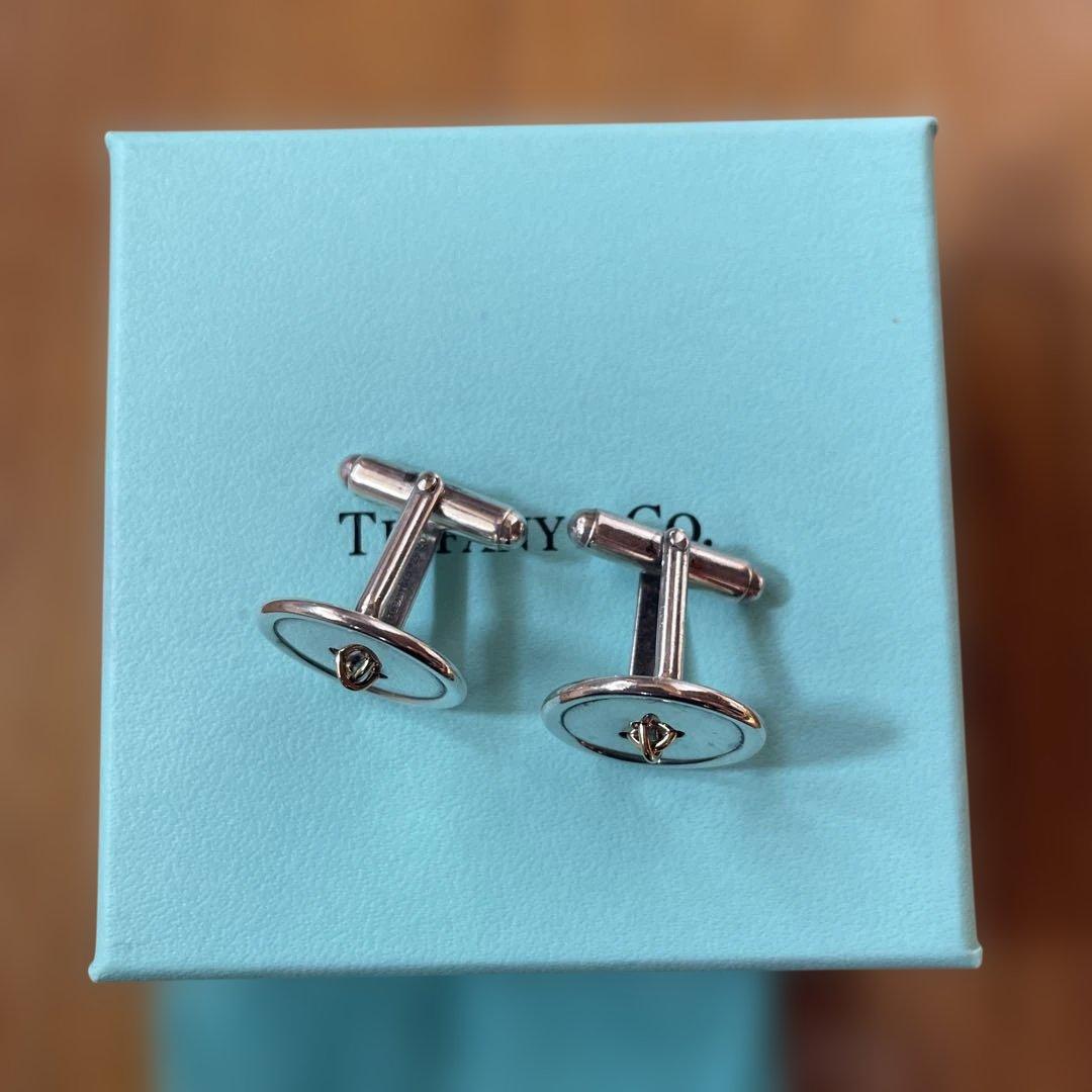 ティファニー　ボタン型　カフリンクス