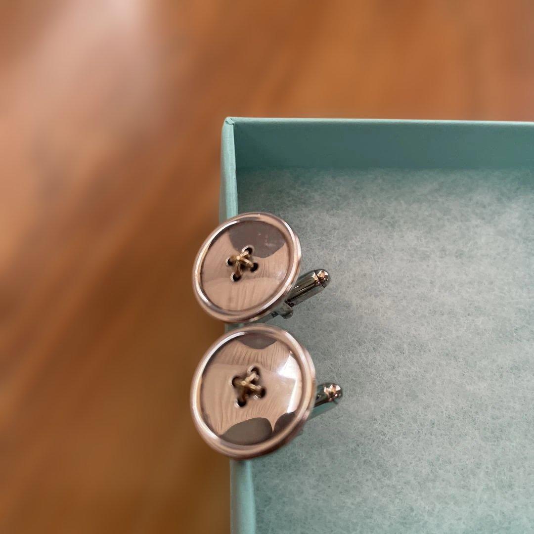 ティファニー　ボタン型　カフリンクス