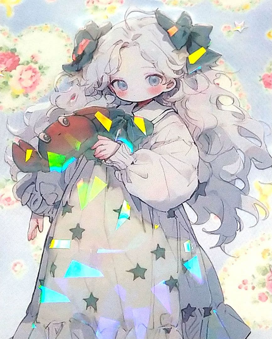 廃盤品✩J793＃巨蟹座-極光(贝壳光)銀河絵日切り売り海外人物女の子AIマステ