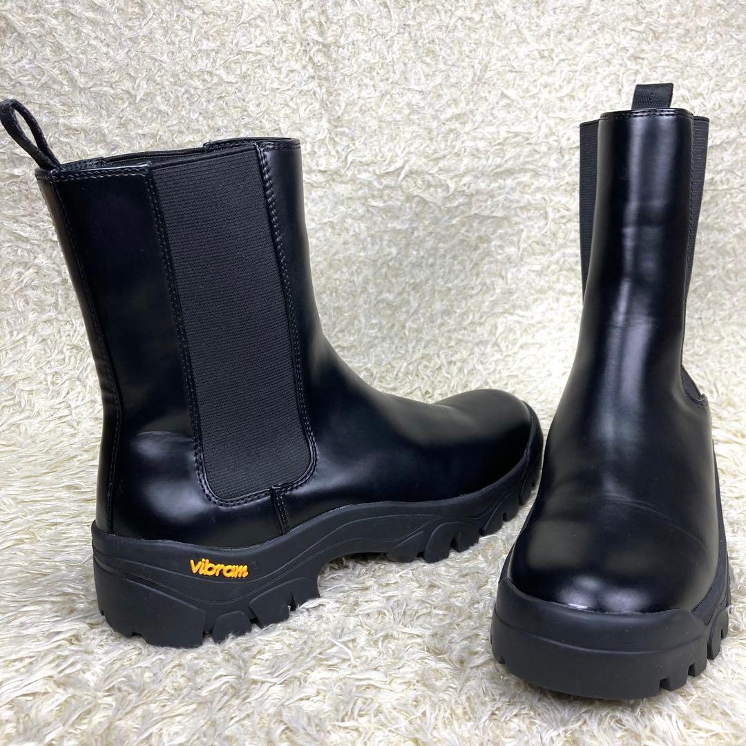 『極美品』アダムエロペ ビブラムソール サイドゴアブーツ トラックソール 黒