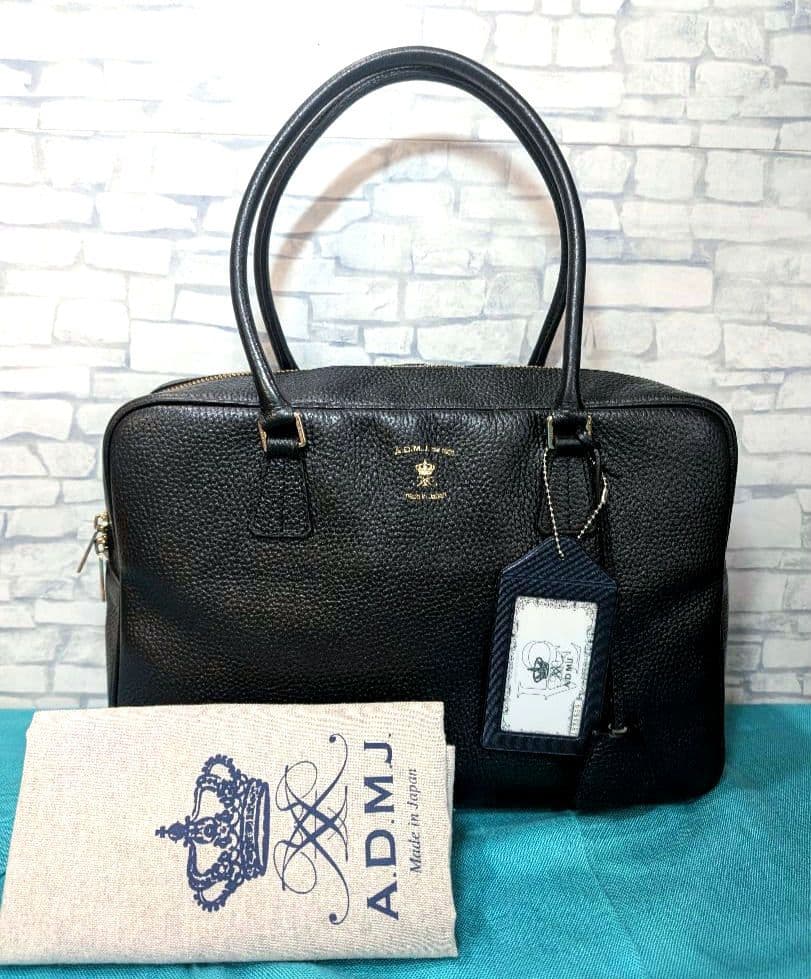 ♥美品♥AＤＭJ ショルダーバッグ レザー A4 通勤通学 ブラック