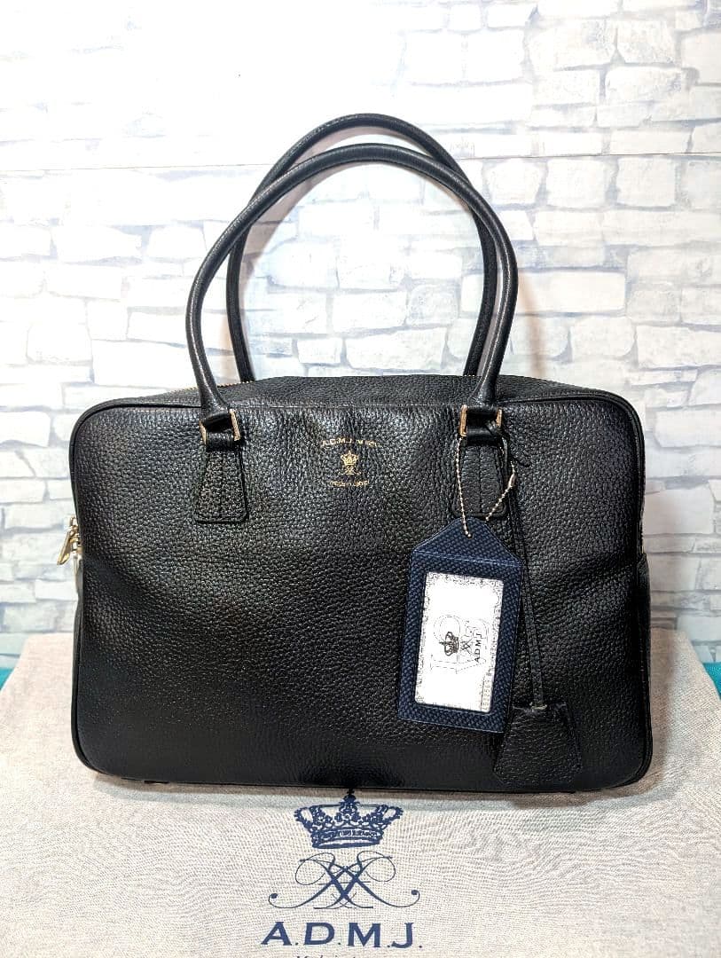 ♥美品♥AＤＭJ ショルダーバッグ レザー A4 通勤通学 ブラック