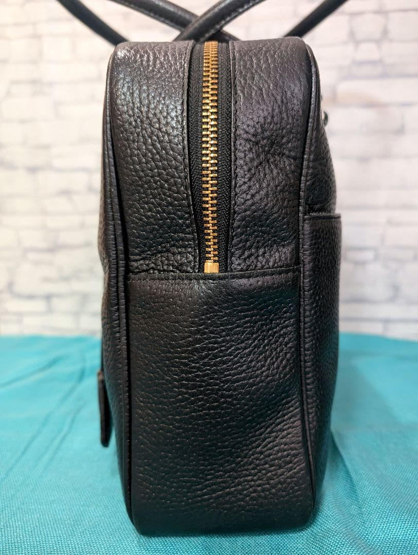 ♥美品♥AＤＭJ ショルダーバッグ レザー A4 通勤通学 ブラック