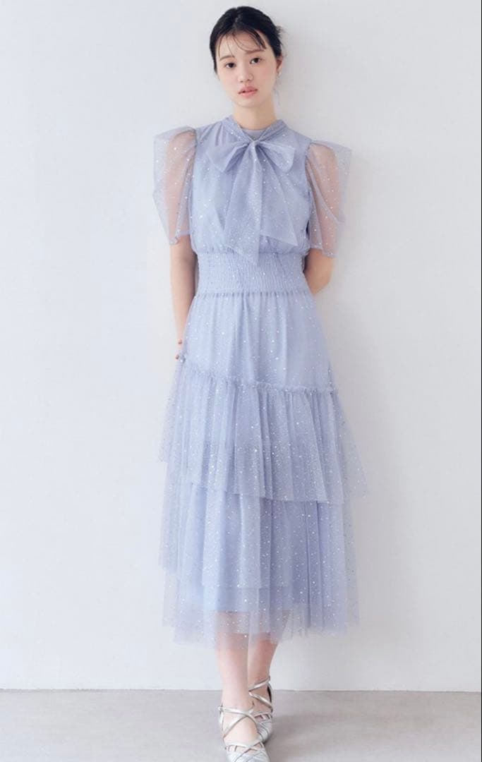 FURFUR ハーフスリーブラメチュールドレス