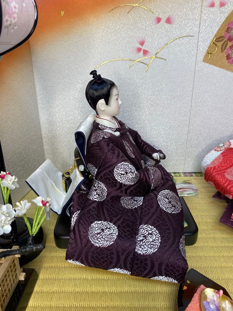 雛人形　親王飾り収納セット・頭　晃隆　作・間口約６５×奥行約３５×高さ約６５㎝
