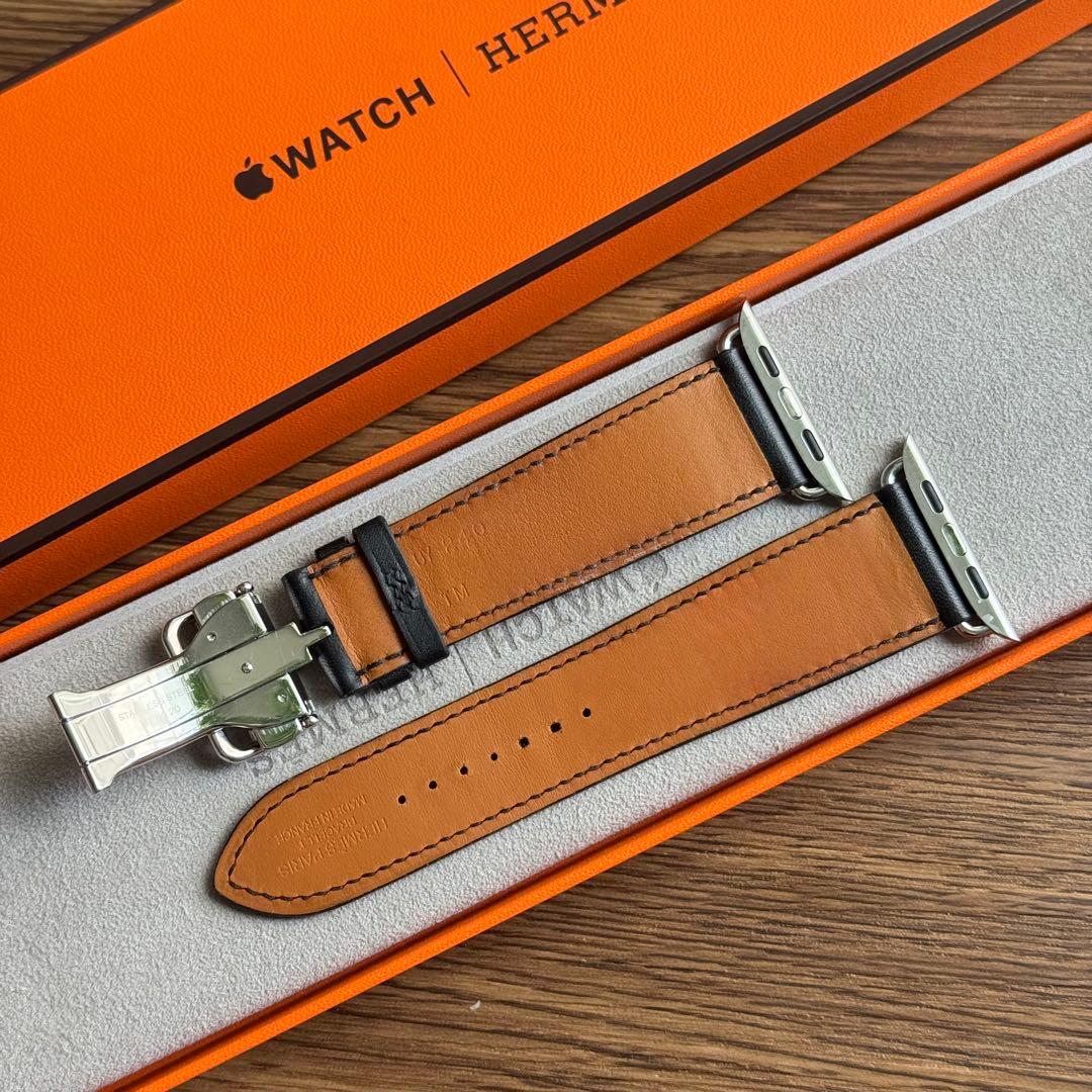 2800 Apple Watch エルメス　ディプロイアント　バックル　ブラック