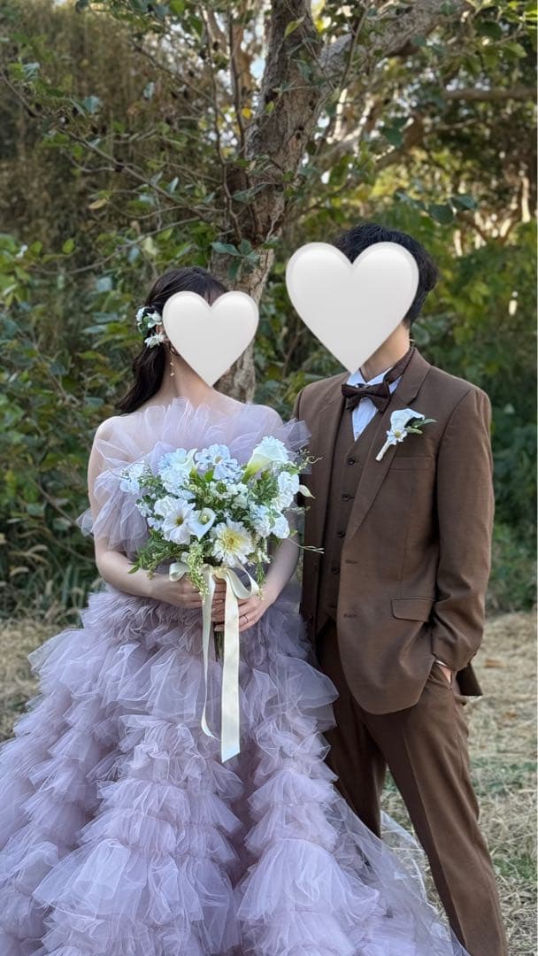 ナチュラルブーケ・ブートニア・ヘアパーツセット　ウェディング