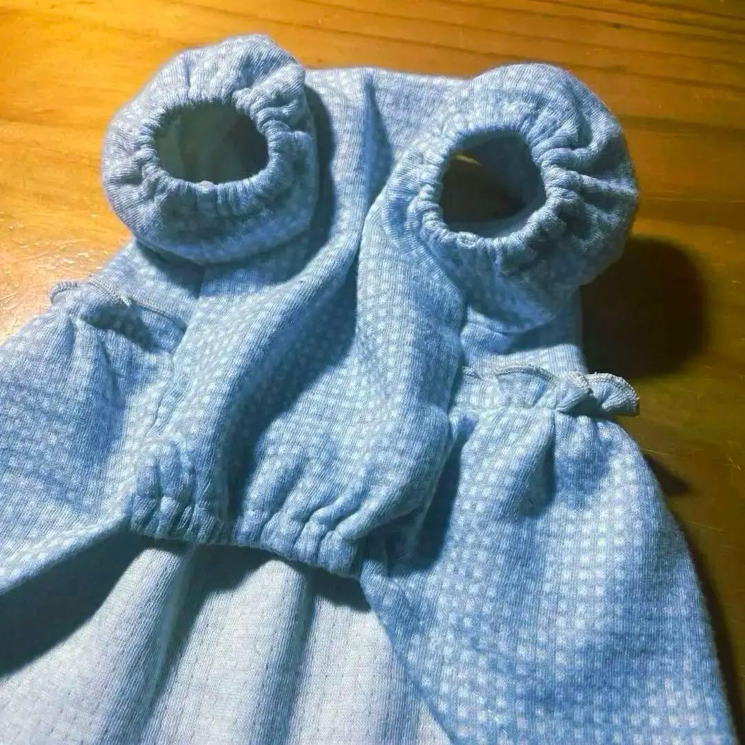 ハンドメイド犬服　パステルカラーのパフスリーブワンピ　色違い３色　接結ニット