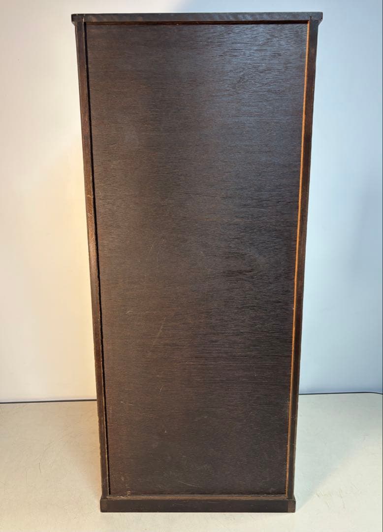 昭和レトロ　鎌倉彫り　竹彫刻の木製 小タンス 漆塗り　10段引き出し