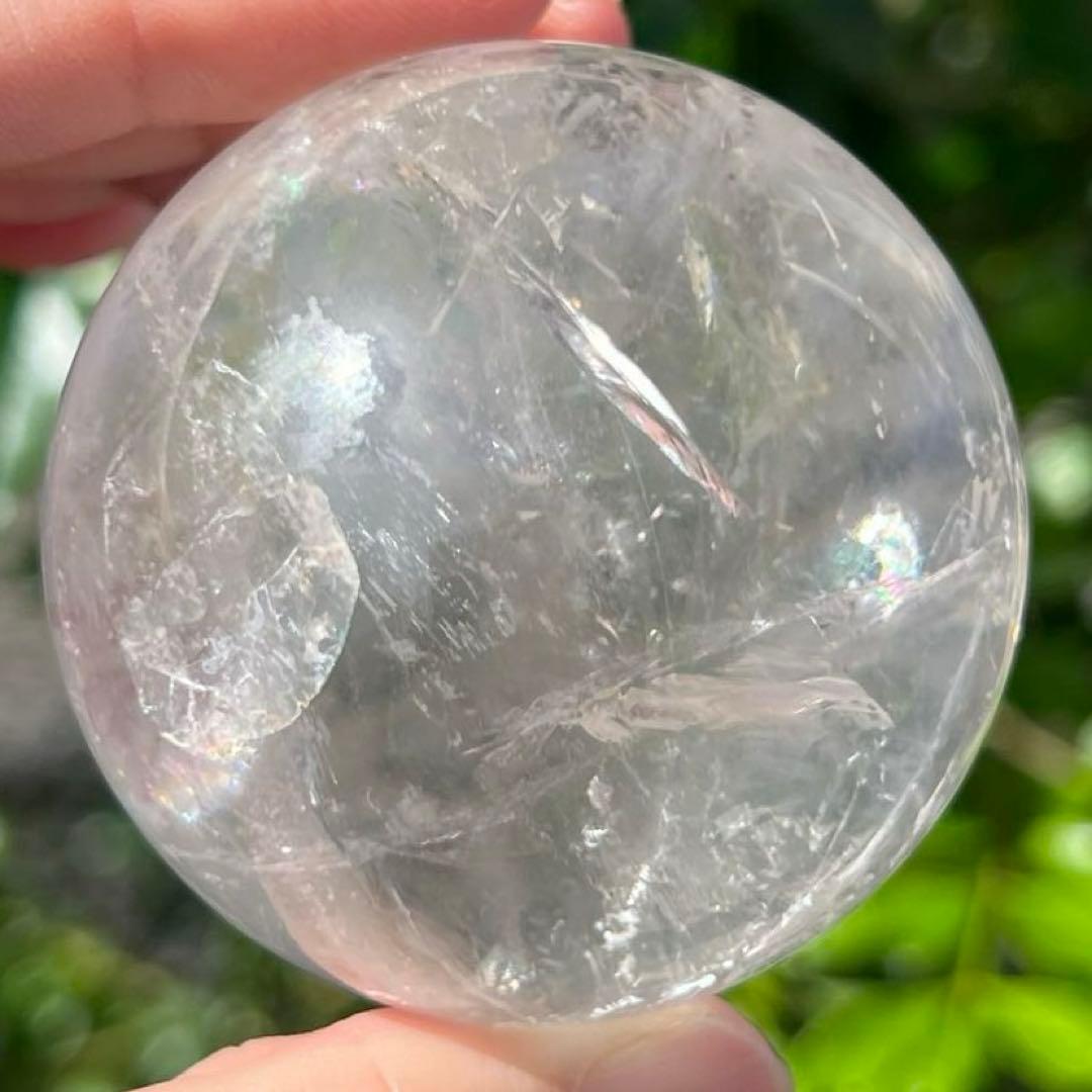 ✳️超極上キラキラ丸玉✨高透明度＆激ヤバレインボー✨虹 ヒマラヤ水晶 丸玉