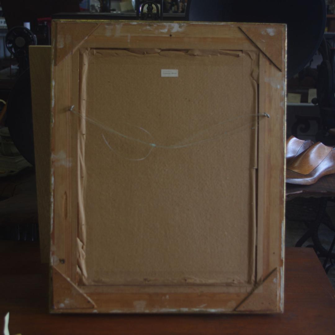 バロック調 アンティーク 額縁 人物画付き ドイツ