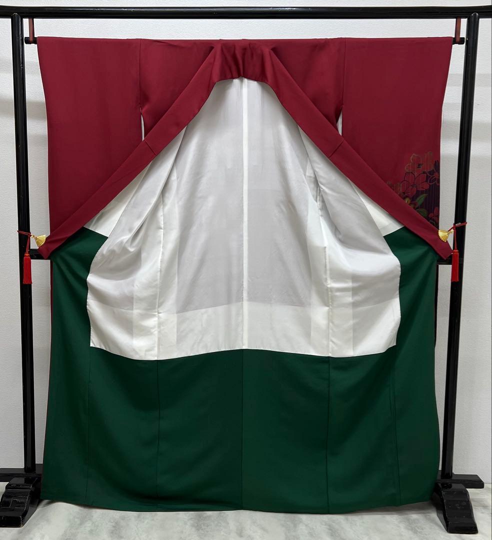 振り袖　フルセット　別誂長襦袢　赤　成人式　金彩加工　結婚式　刺繍半襟　745