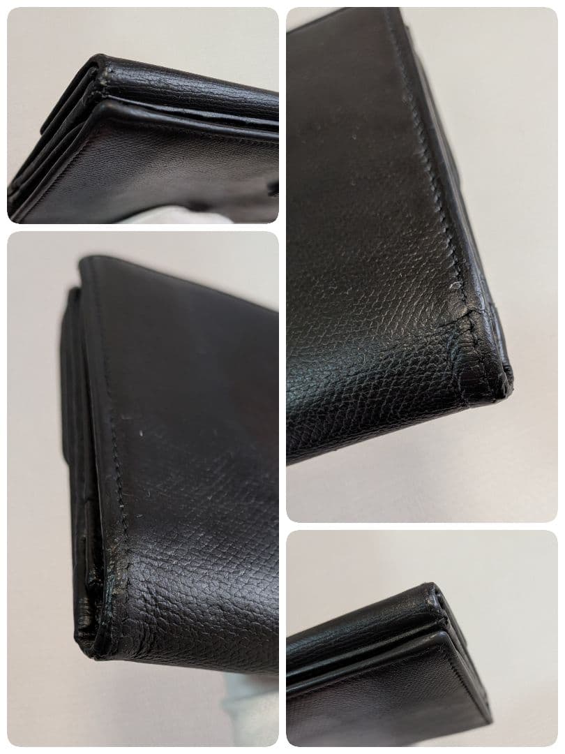 最終価格　シャネル　黒　Wホック長財布　カーフスキン　チェーン　ショルダー