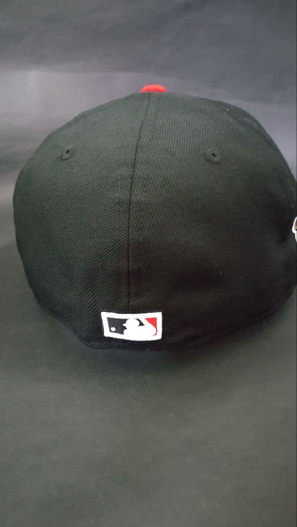 NewEraインディアンス ワフー酋長1995WSキャップブラックレッド3/8