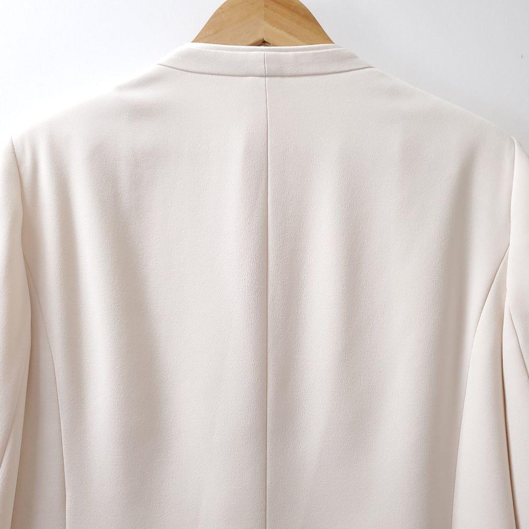 美品☆22AW☆アナイ トリアセテート ノーカラー ジャケット アイボリー