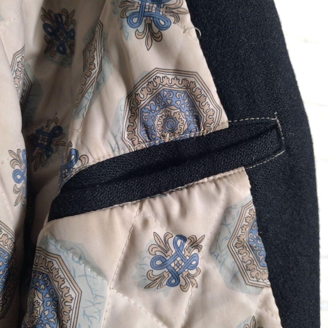 オニール★日本製 総刺繍 インディアン柄 アームレザー 牛革 スタジャン 黒 M