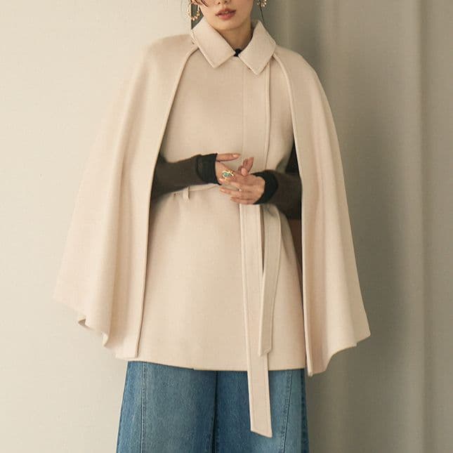 【新品】RESCWOOL 2wayケープコート アイボリー