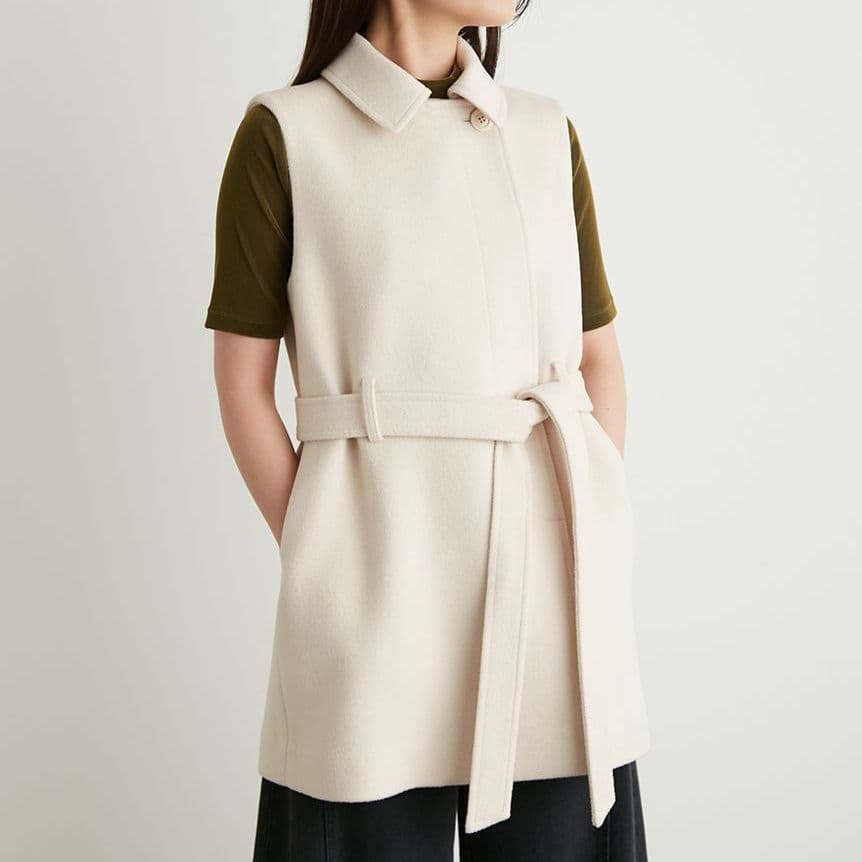 【新品】RESCWOOL 2wayケープコート アイボリー