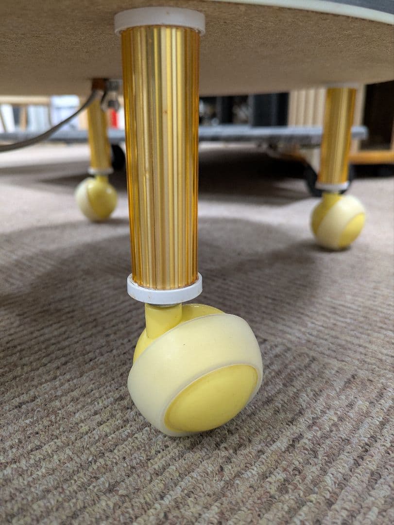 かわいい 昭和レトロ レトロポップなキッチンワゴン サイドテーブル 緑 花柄