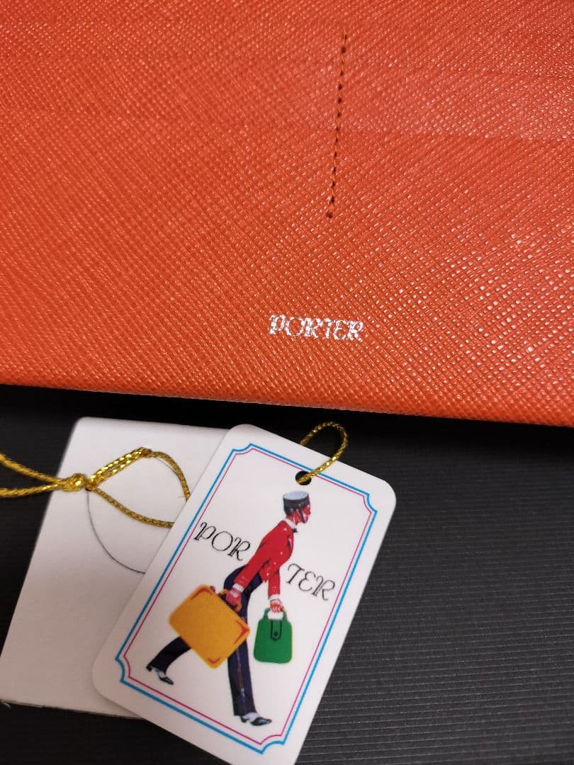 吉田カバン　ポーターグルー　ウォレット　長財布　オレンジ　カード入れ