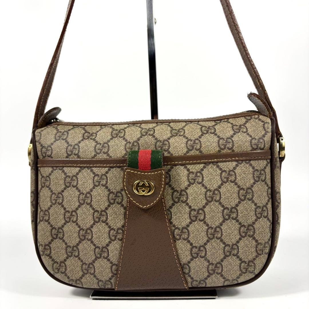✨極美品✨グッチ ショルダーバッグ シェリーライン GG インターロッキング 茶