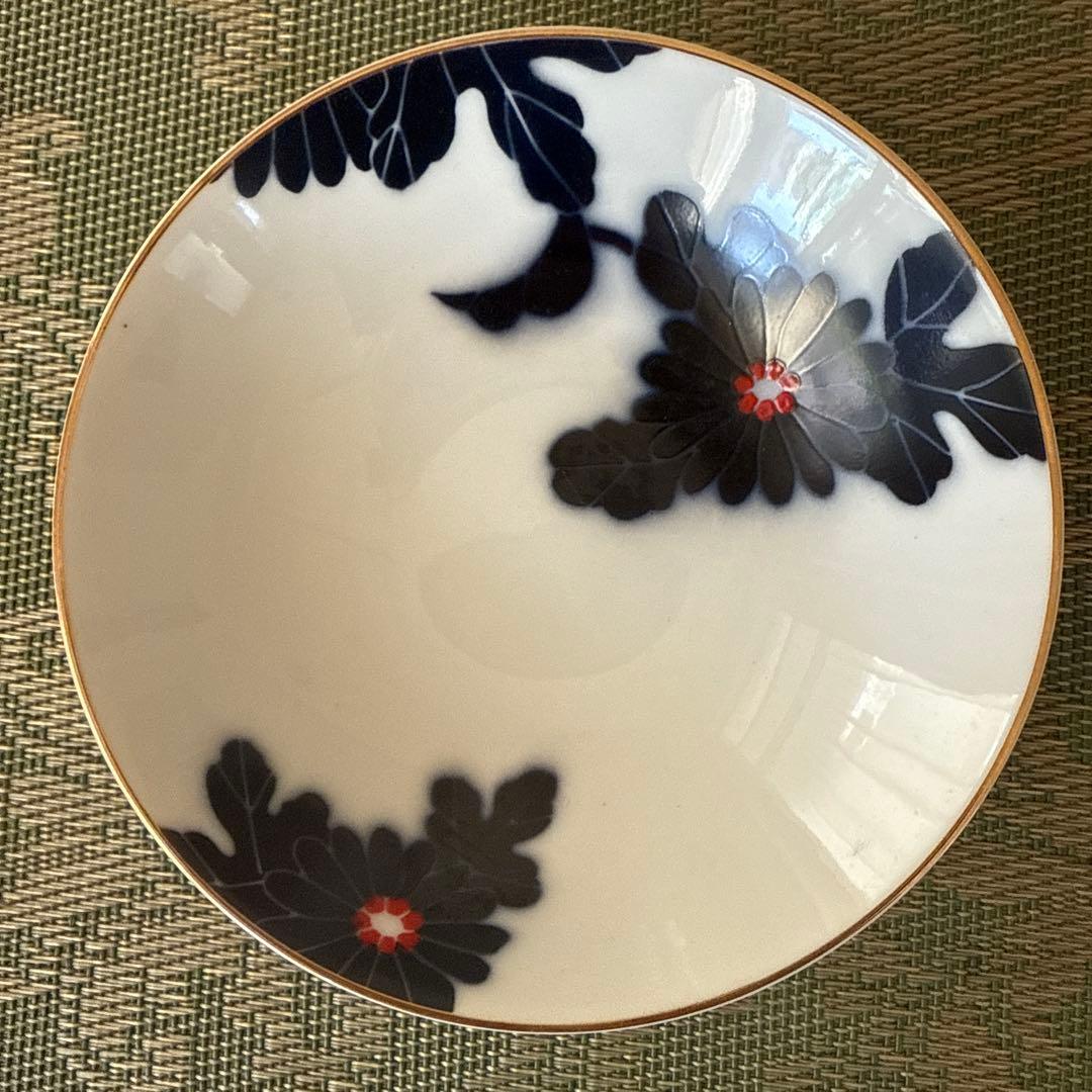 深川製磁　オールド深川　菊柄　金彩　丸皿　深皿　15セット