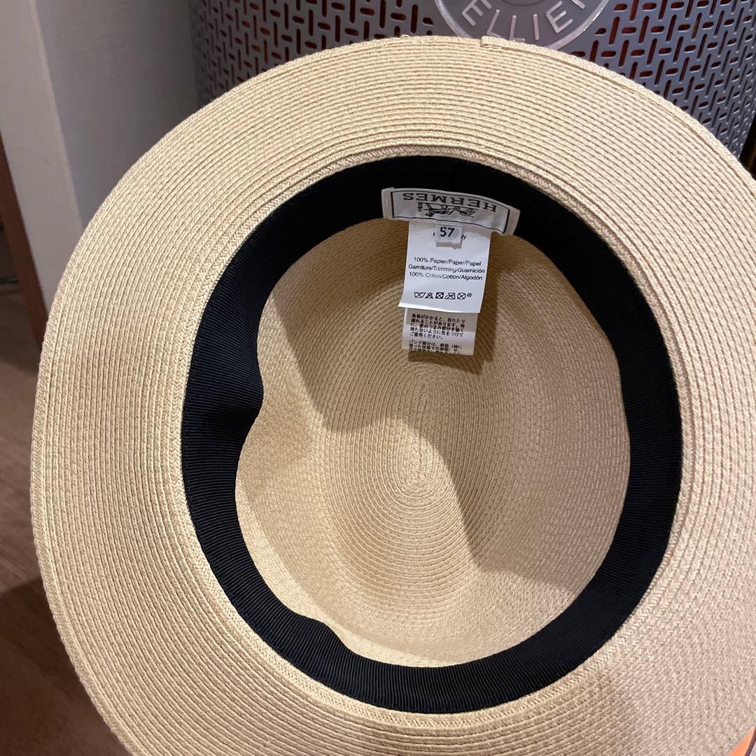 hermes ストローハット　57