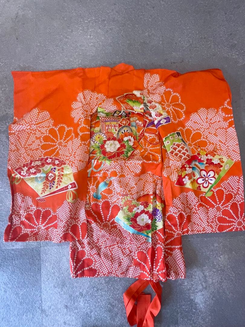 七五三　3歳　セット女児着物女の子アンティーク帯揚げ帯締めしごき