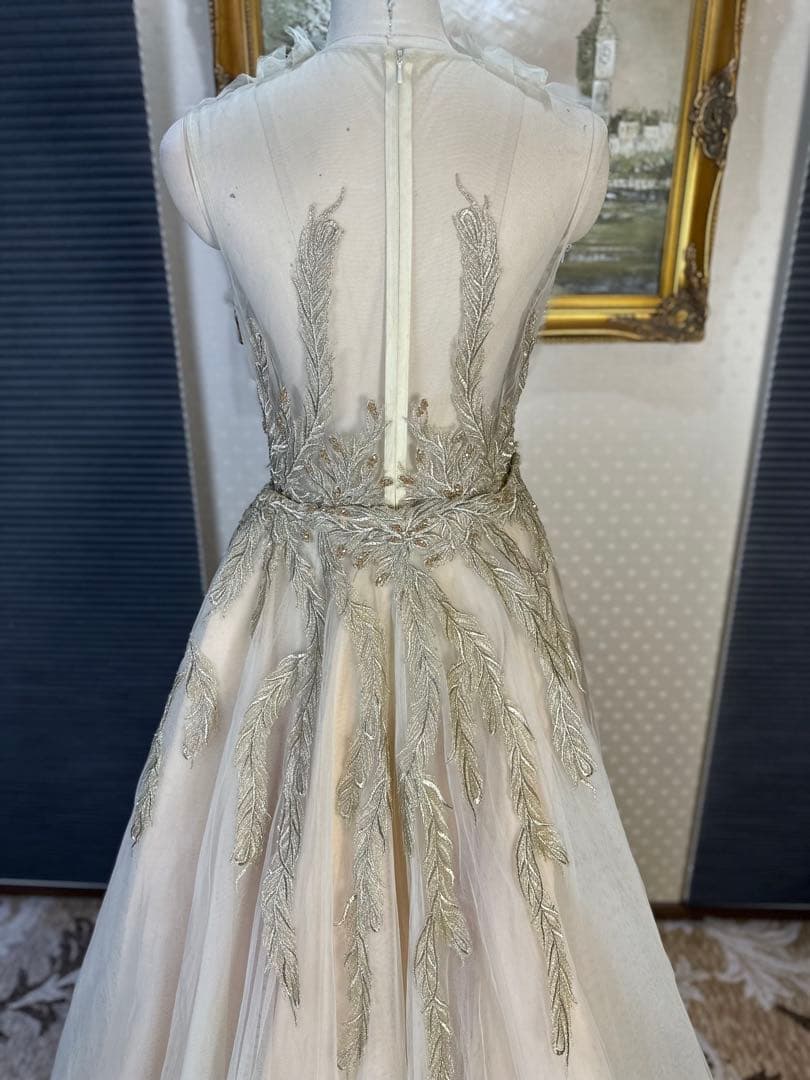 JOVANI☆アイボリー刺繍パーティードレス