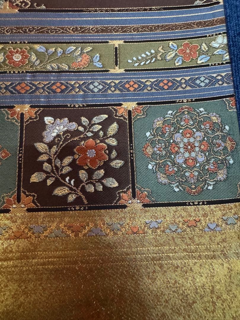 1934 袋帯 古代彫金紋  西陣織   金糸　高級上質上品　約440cm未使用