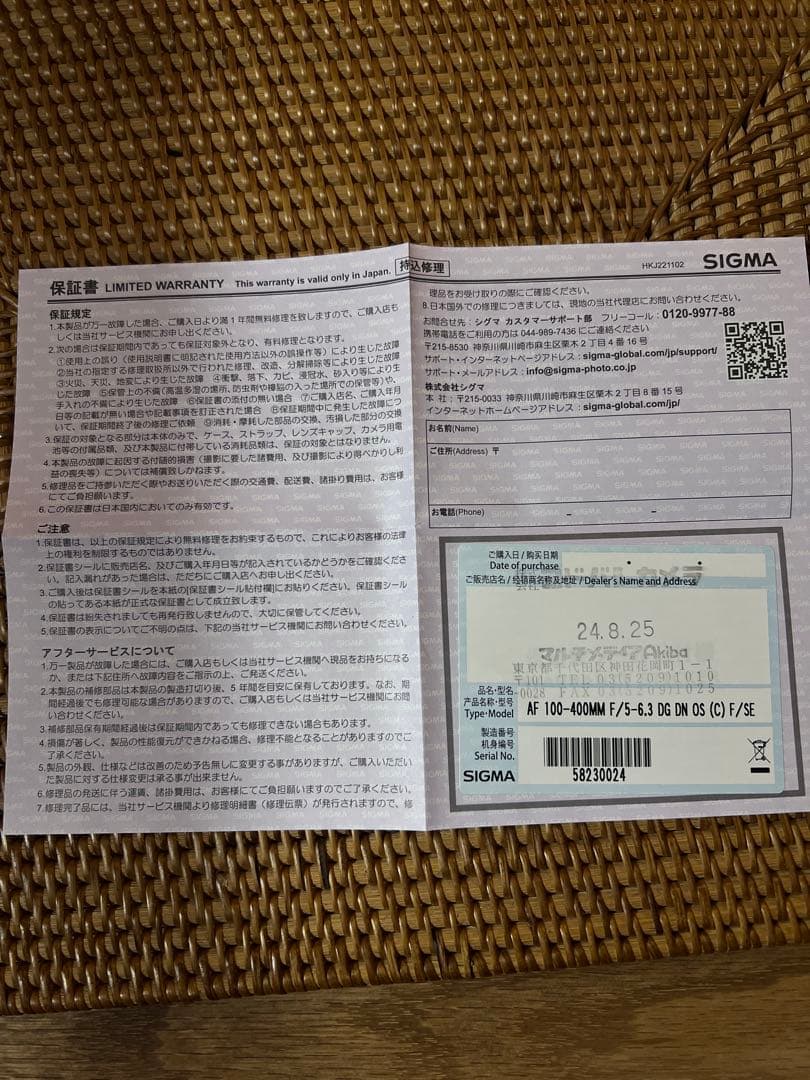 SIGMA 100-400mm F5-6.3 DG DN OS eマウント