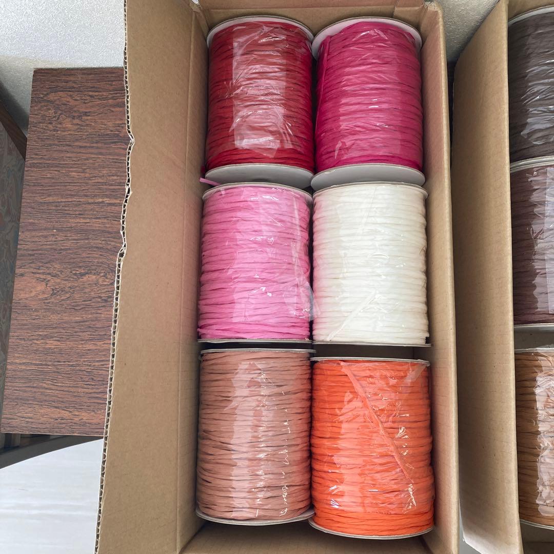 ペーパーラフィア 紙製リボン ラッピング まとめて18個セット　大量　18色