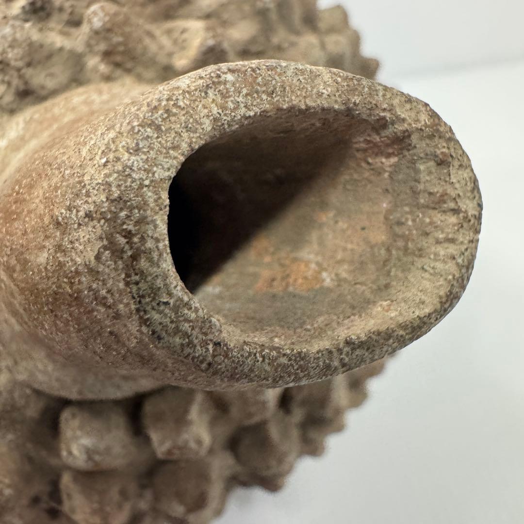 【希少】 アフリカ民芸風 ドリアン 土器 一輪挿し プリミティブアート オブジェ