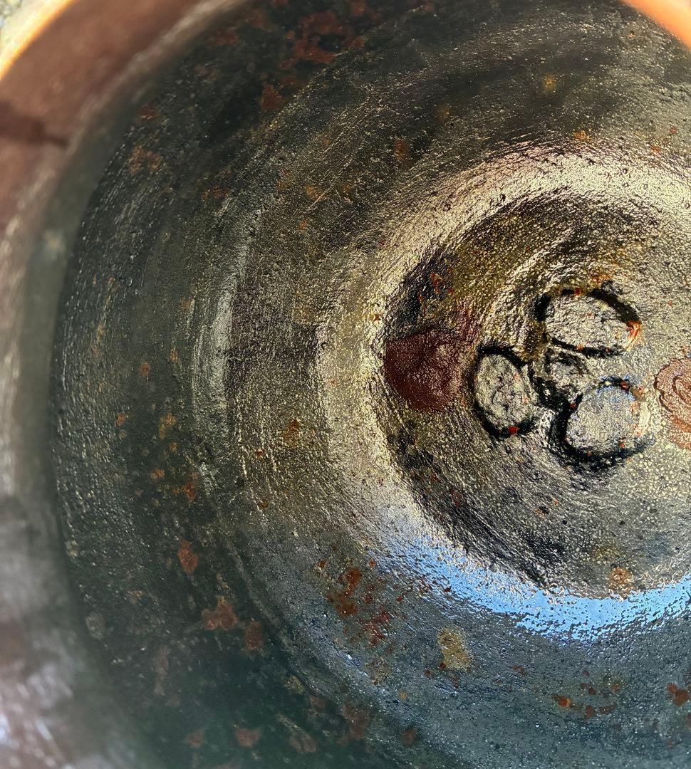 茶道具　『亀甲鶴紋 独楽釜』鉄製茶釜 人間国宝 高橋敬典造