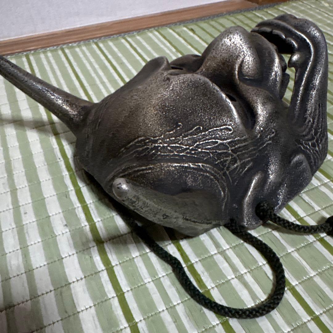 お面　能面　般若　鬼　はんにゃ　伝統工芸　神楽面　壁掛け　置物　角　合金 魔除け