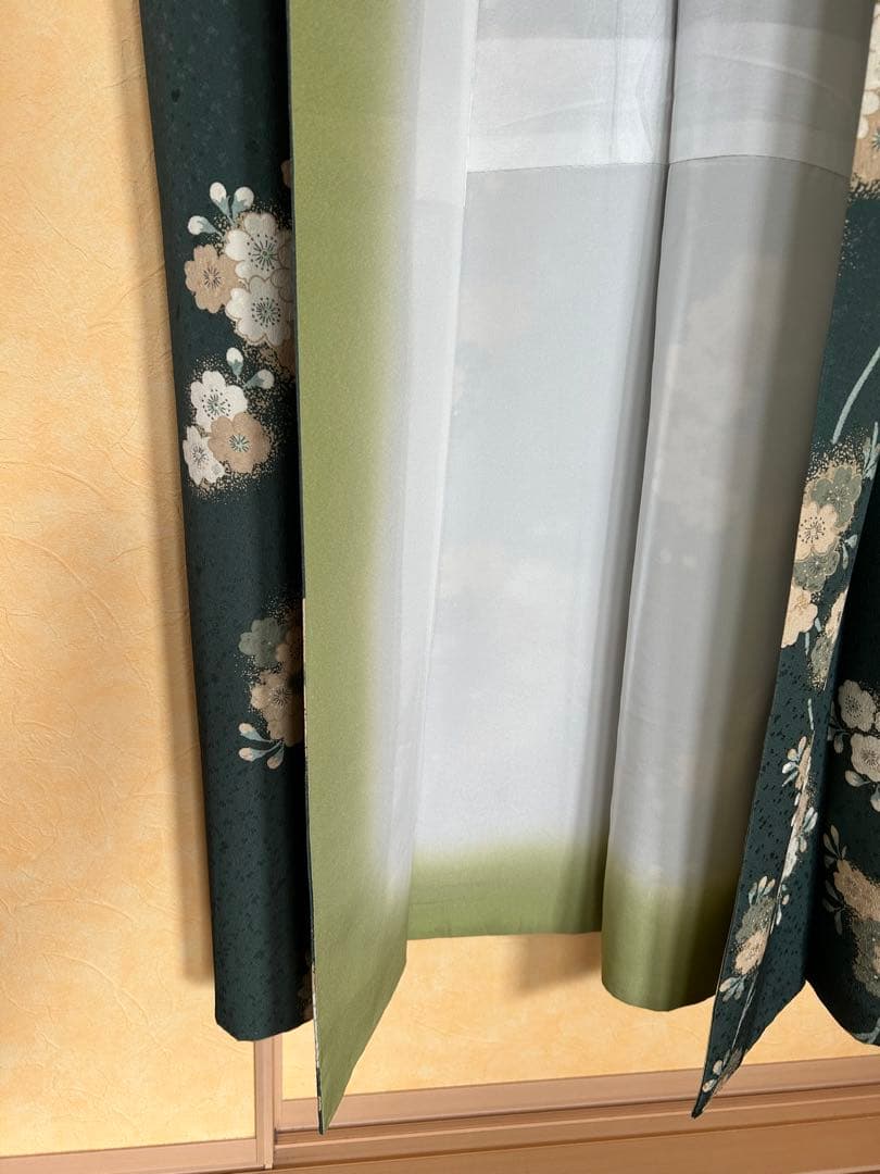 洗える着物　東レシルック　さんび　ポリエステル　小紋　袷　手縫い　桜