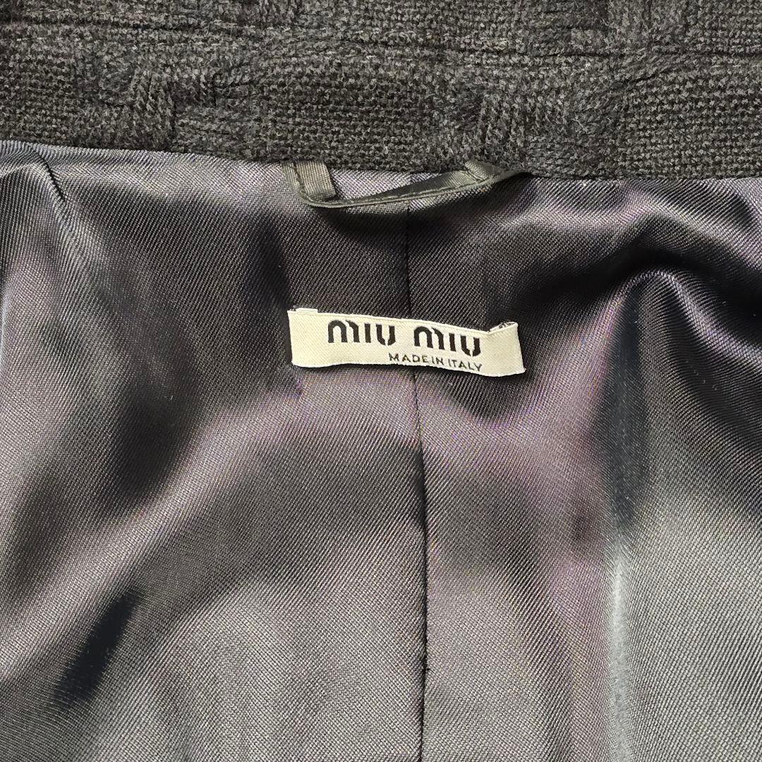 miu miu ミュウミュウ ジャガード織り ウールコート 42