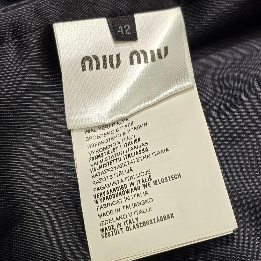 miu miu ミュウミュウ ジャガード織り ウールコート 42