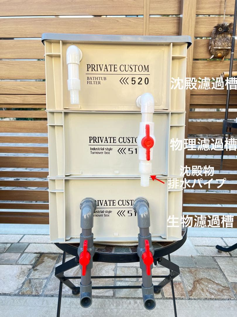 沈殿物理生物一体型濾過槽　外部式濾過装置器　アクアリウム水槽濾過フィルター